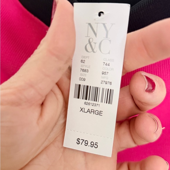 New York & Company Strapless Colorblock Stripe Sweater Dress NWT XL Bold Bodycon - Picture 6 of 8